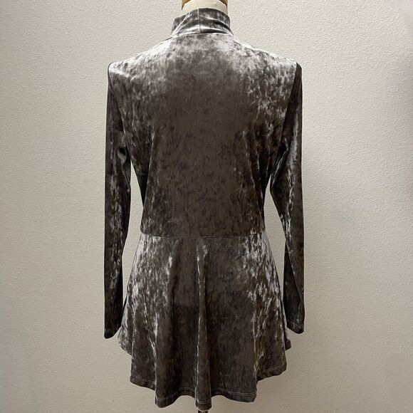 Isaac Mizrahi Live QVC Women's Mock Turtleneck Top Small Gray Long Sleeve - Picture 4 of 9